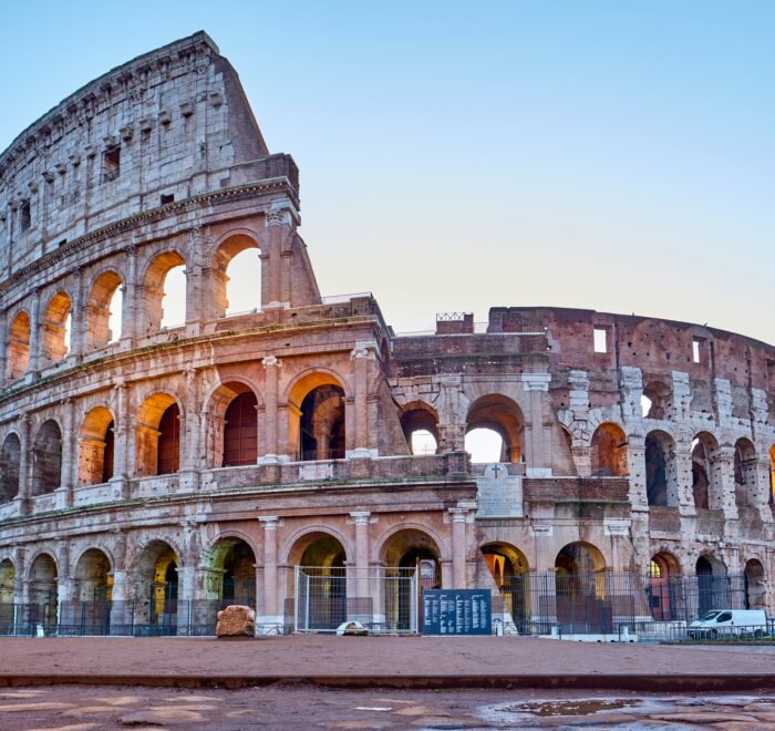 Colosseum at sunrise in Rome